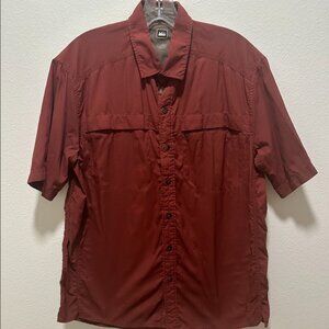 REI Men's Burgundy Short Sleeve Outdoor Shirt